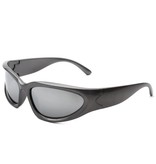 Fleurish Home Sporty Rectangle  Y2K Sunglasses  Grey
