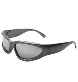 FLEURISH Sporty Rectangle  Y2K Sunglasses  Grey