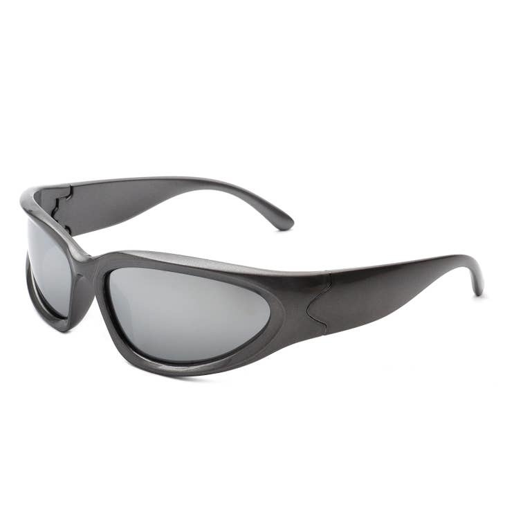Fleurish Home Sporty Rectangle  Y2K Sunglasses  Grey