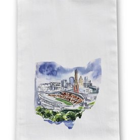 Barrel Down South Ohio State Shape Football Stadium Cincinnati Tea Towel