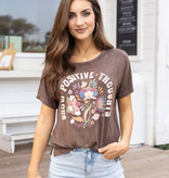 Grace & Lace Mineral Washed Graphic Tee in Grow Positive Thoughts