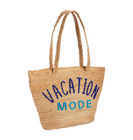 Mudpie Vacation Mode Jute Cooler Tote