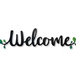 Roeda Studio Large Black "Welcome" Magnetic Word w/ Greenery, Front Door Decor