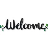 Roeda Studio "Welcome" Magnetic Word w/ Greenery  Black