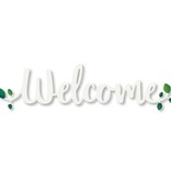 Roeda Studio Large White "Welcome" Magnetic Word w/ Greenery, Front Door Decor