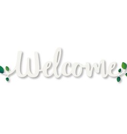 Roeda Studio Large White "Welcome" Magnetic Word w/ Greenery, Front Door Decor