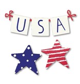 Roeda Studio USA Banner w/ Star Magnets (3.5"w), Patriotic Decor