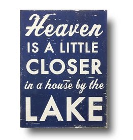 Go Jump in the Lake Heaven is Closer in a House by the Lake Wall Art: 11 x 15- Navy