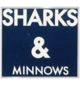 Go Jump in the Lake Sharks & Minnows Wall Art:  7 x 8 - Navy
