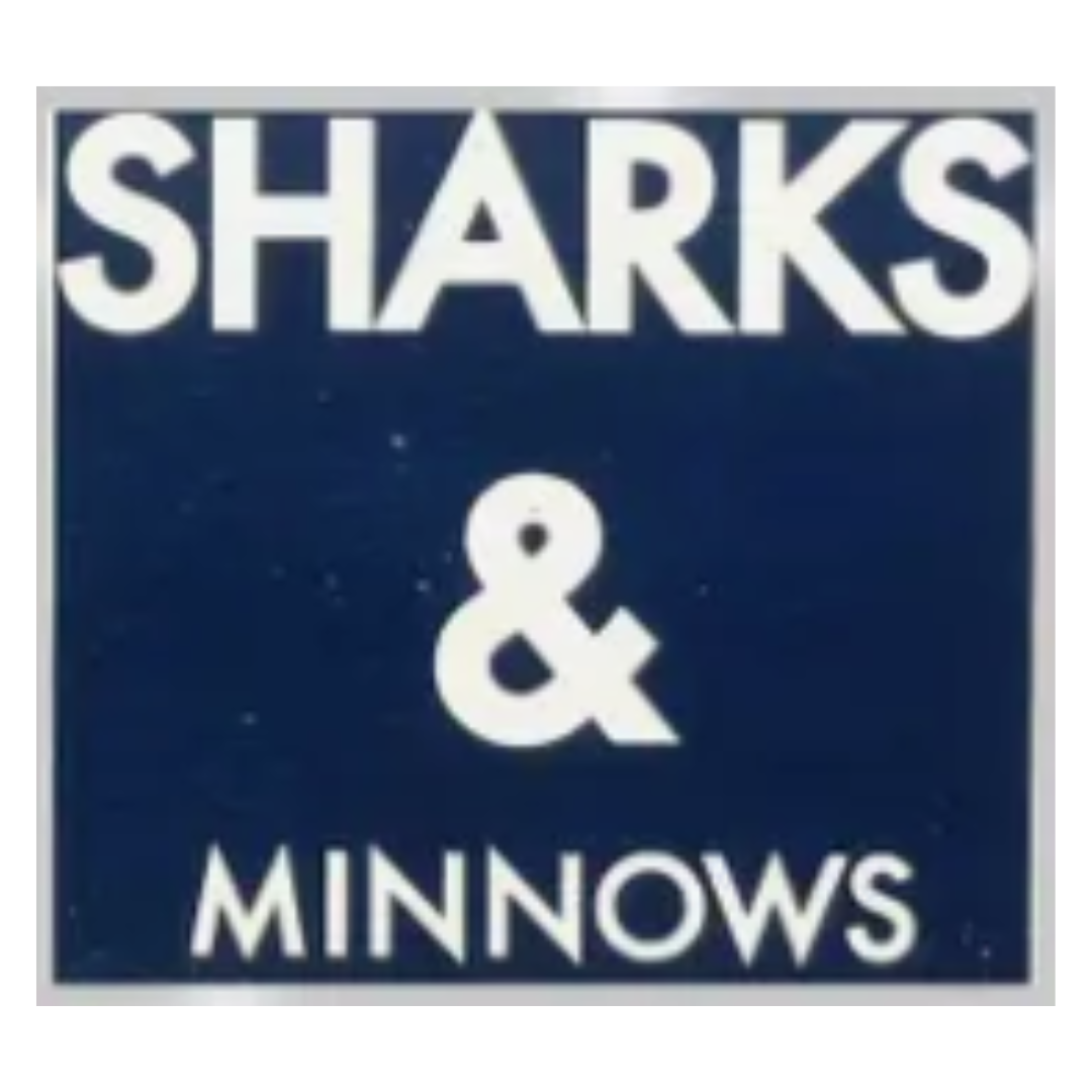 Go Jump in the Lake Sharks & Minnows Wall Art:  7 x 8 - Navy