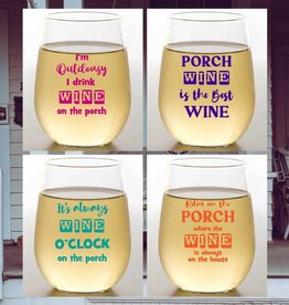 Wine-Oh! PORCH WINE Shatterproof Wine Glasses (set of 4)