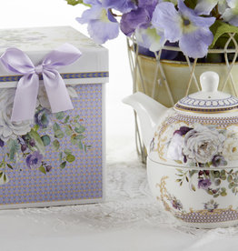Delton Products Purple Elegance Porcelain Tea For One