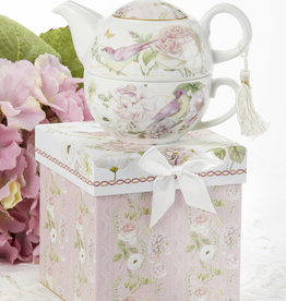 Delton Products Rose Bird Porcelain Tea For One
