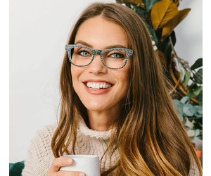 Green/Leaopard Floral Orchid Island Blue Light Reading Glasses