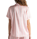 Hello Mello Satin Pajama Top - Pink Stripes