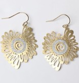 Takobia Gold Free Form With Glitter Earrings