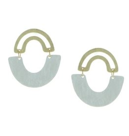 Takobia Two Tone Curved MOP Post Earrings