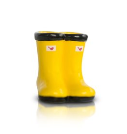 nora fleming jumpin' puddles-yellow mini (St. Jude yellow rain boots/galoshes) A292 *LIMITED EDITION