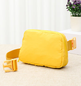 Fleurish Home Yellow  Solid Nylon Sling Bag