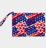 FLEURISH American USA Flag Printed Pouch Clutch Bag