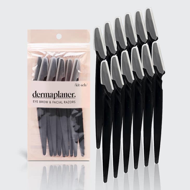 kitsch Recycled Plastic Dermaplaners 12pc Set - Black
