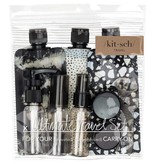 kitsch Refillable Ultimate Travel 11pc Set - Black & Ivory