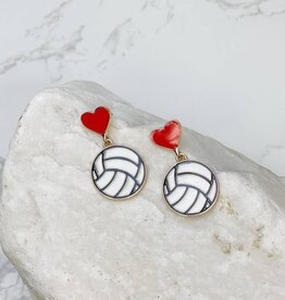 Prep Obsessed Wholesale Soccer Heart Post Sports Enamel Dangle