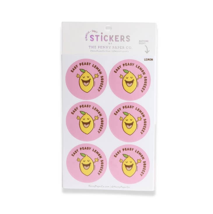 Easy Peasy, Lemon Squeezy, Lemon Scented Scratch and Sniff Sticker