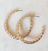 Lou & Co. Gold Basket Weave Hoop Earrings