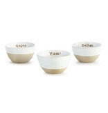 Demdaco Stamped  Snack Bowl (choice of 3 styles: Enjoy, Yum! or Delish)