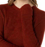 Liverpool Los Angeles Saffron Heather Long Sleeve Raglan Sweater W/ Side Slit