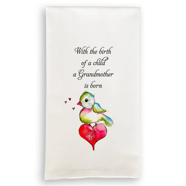 French Graffiti A Grandmother Is Born Tea Towel