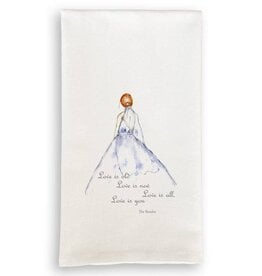 French Graffiti Bride With Beatles Quote Dish Towel