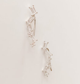 Lou & Co. Silver Baguette Crawler Earrings
