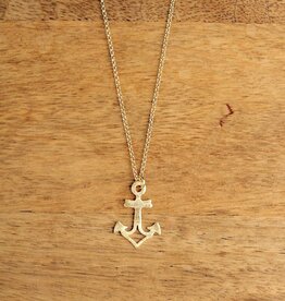 Bamboo Trading Company Anchor Necklace Gold