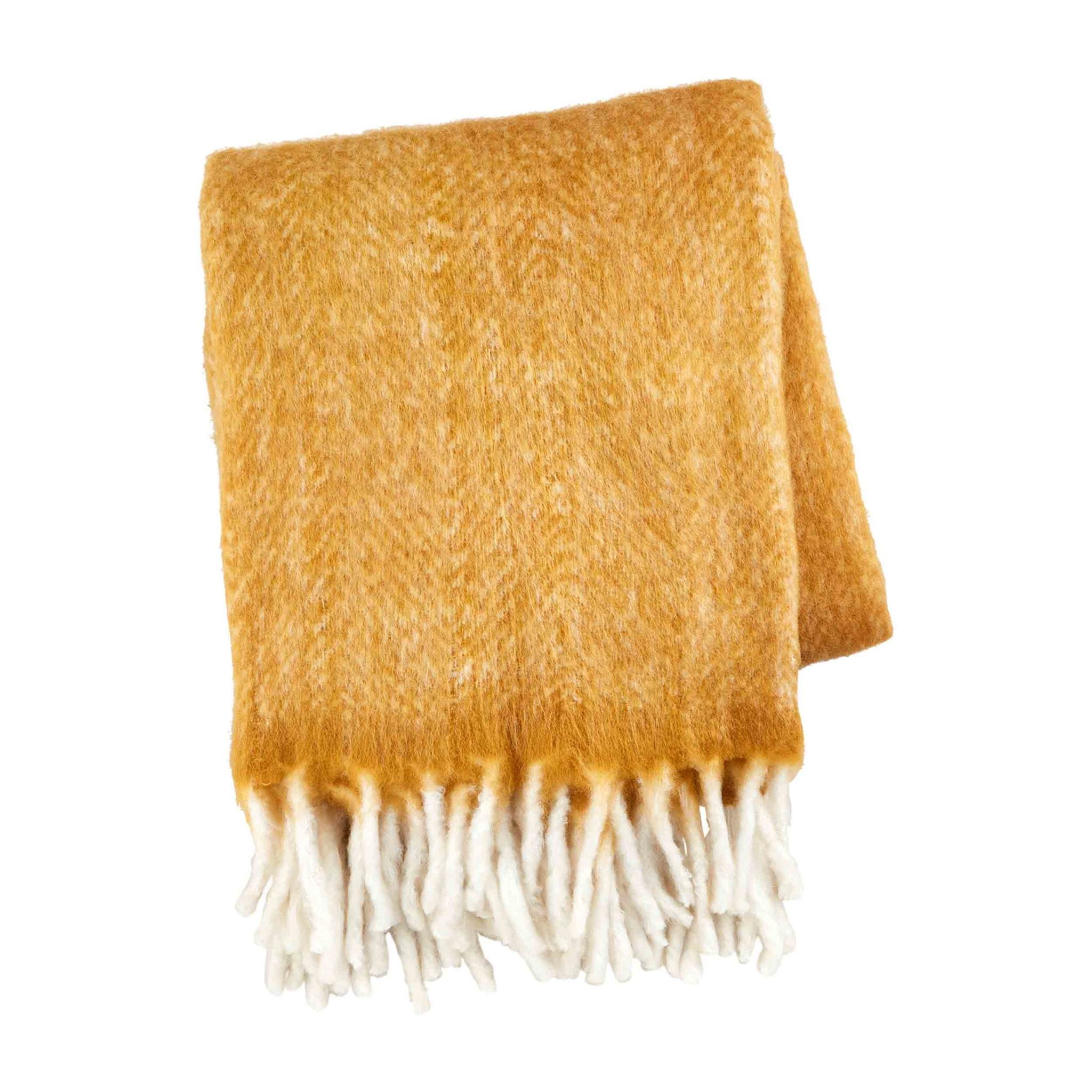 Mudpie MUSTARD SOLID ACRYLIC BLANKET