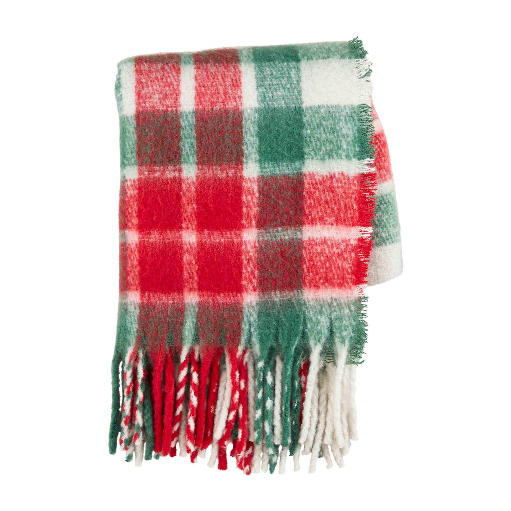 Christmas Plaid Blanket FLEURISH Home, Apparel & Gift