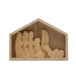FLEURISH Natural Wooden Nativity Set