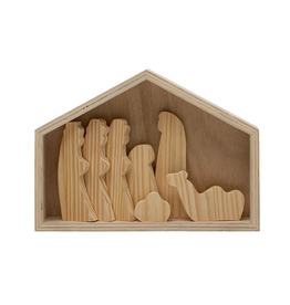 FLEURISH Natural Wooden Nativity Set