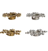 FLEURISH Cast Aluminum Snowflake Tealight Holder (choice of two styles both in either silver or gold)