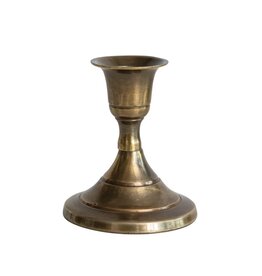 FLEURISH Small Antique Brass Finish Taper Holder