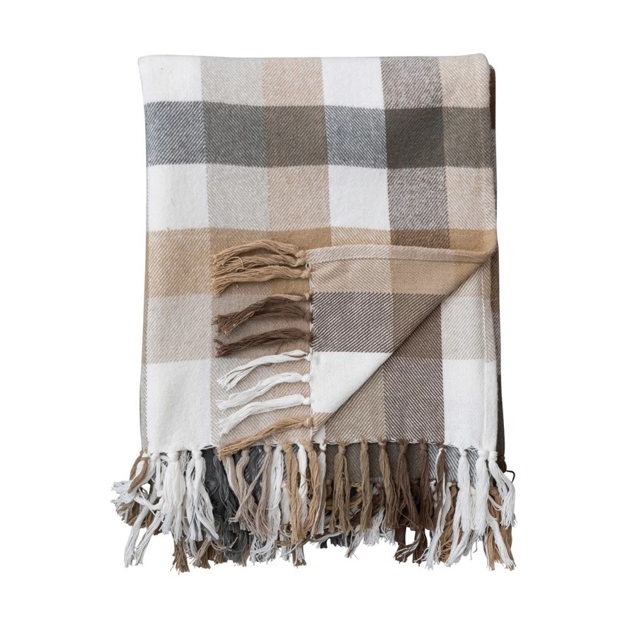 Plaid Flannel Blanket FLEURISH Home, Apparel & Gift