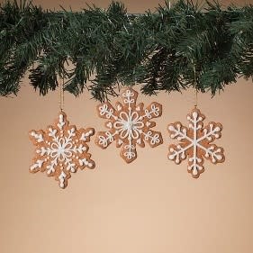 FLEURISH Gingerbread Cookie Snowflake Ornament (choice of 3 styles)