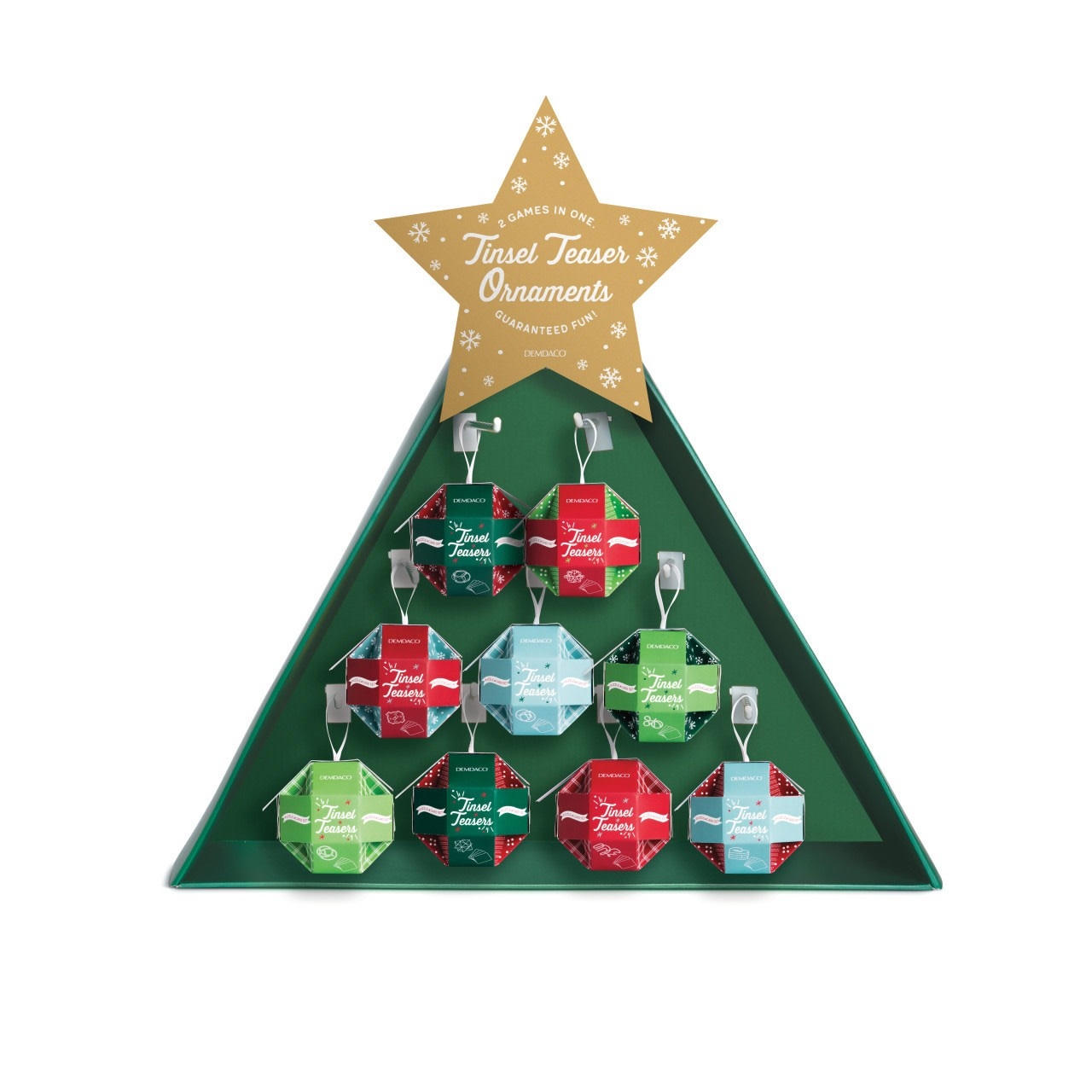 Demdaco Tinsel Teasers:  Paper Ornament w Game (various)