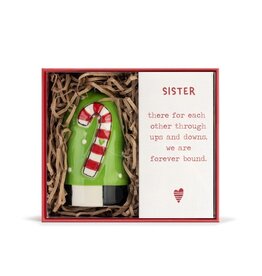 Demdaco SISTER: Heartful Home Holiday Bell (candy cane)