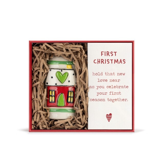 Demdaco FIRST CHRISTMAS: Heartful Home Holiday Bell (house)