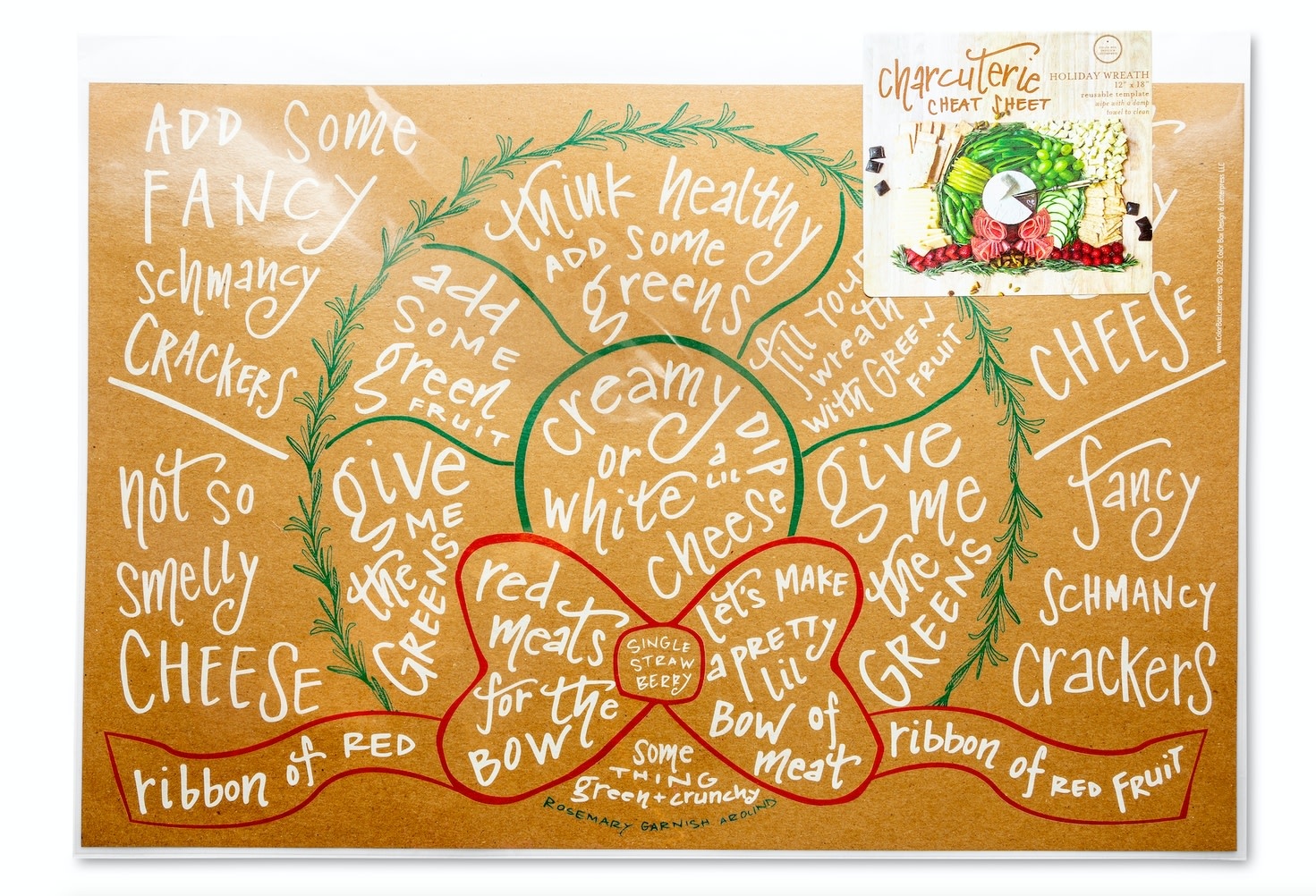 Color Box Design & Letterpress Charcuterie Cheat Sheet - Wreath
