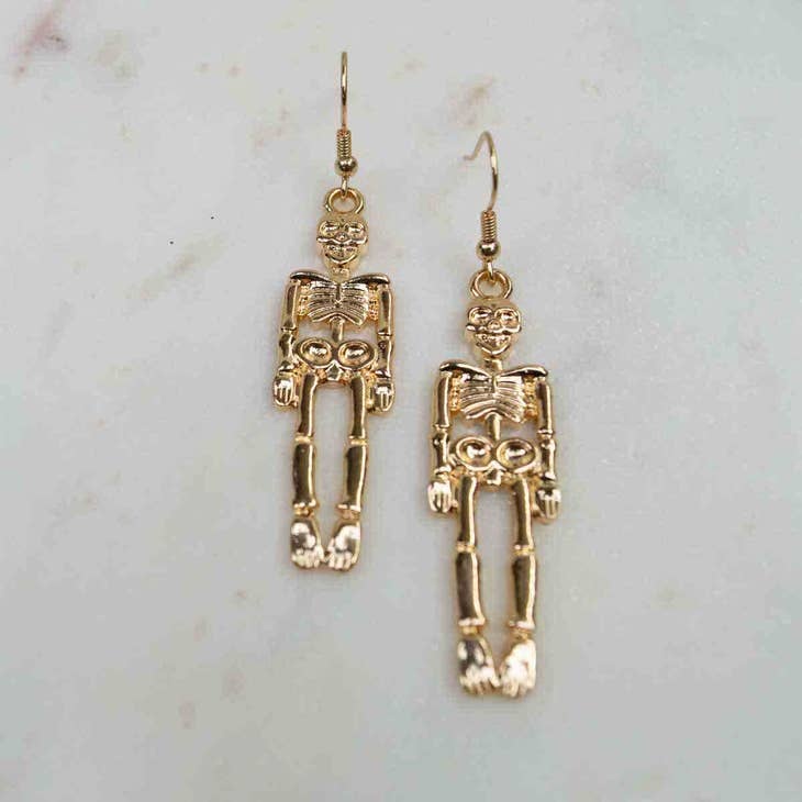The Royal Standard Gold Skeleton Earrings