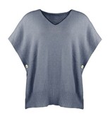 Cobblestone Living Grey Heather Devyn Knit V-Neck Side Button Vest