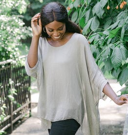 Cobblestone Living Taupe Martina Silk Top